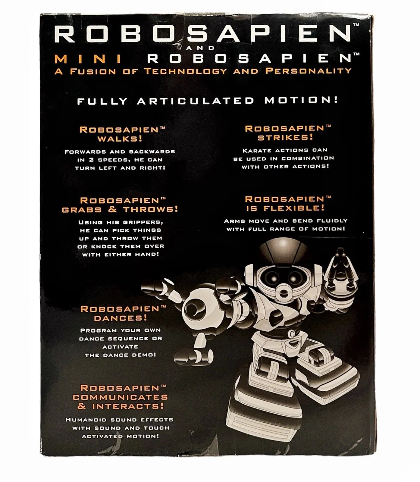 2005 WowWee ROBONETICS ROBOSAPIEN & MINI FUSION OF TECHNOLOGY & PERSONALITY