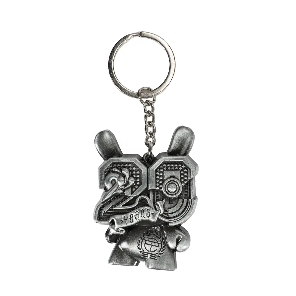 20th Anniversary Solid Metal Dunny Keychain - “Silverchrome” by Tristan Eaton (Limited Edition of 200)