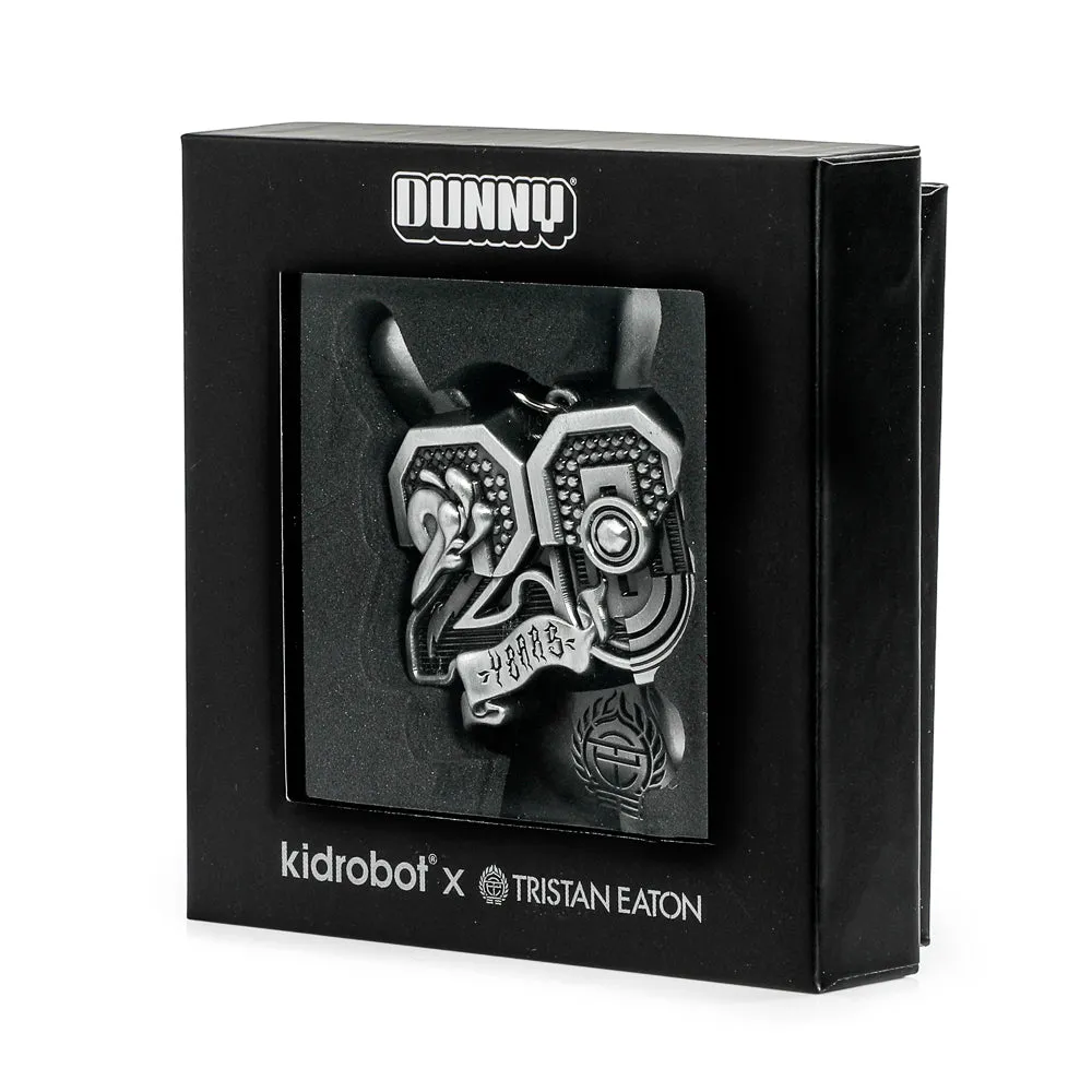 20th Anniversary Solid Metal Dunny Keychain - “Silverchrome” by Tristan Eaton (Limited Edition of 200)