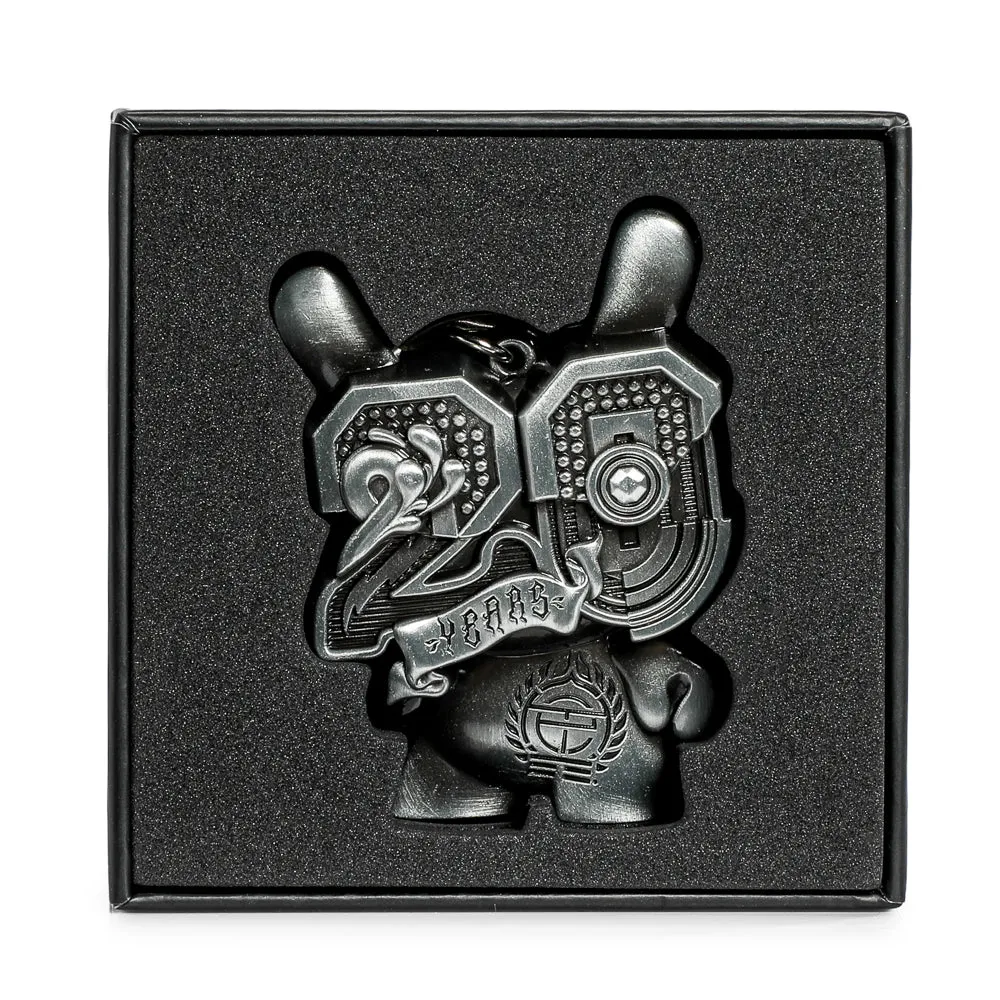 20th Anniversary Solid Metal Dunny Keychain - “Silverchrome” by Tristan Eaton (Limited Edition of 200)
