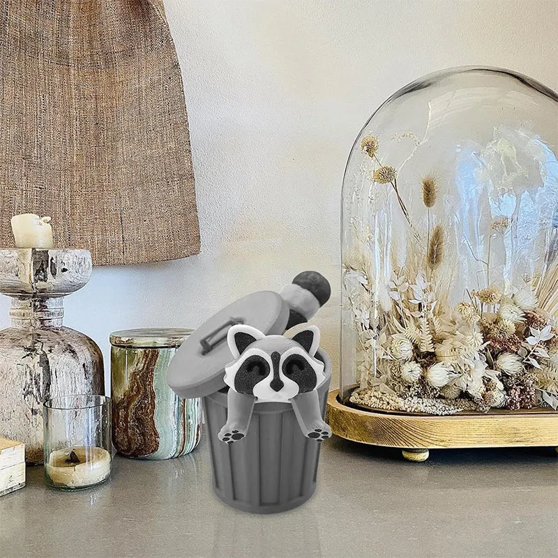 3D Printed Raccoon with Trash Can Ornament