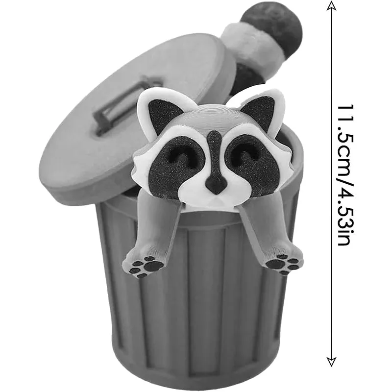 3D Printed Raccoon with Trash Can Ornament