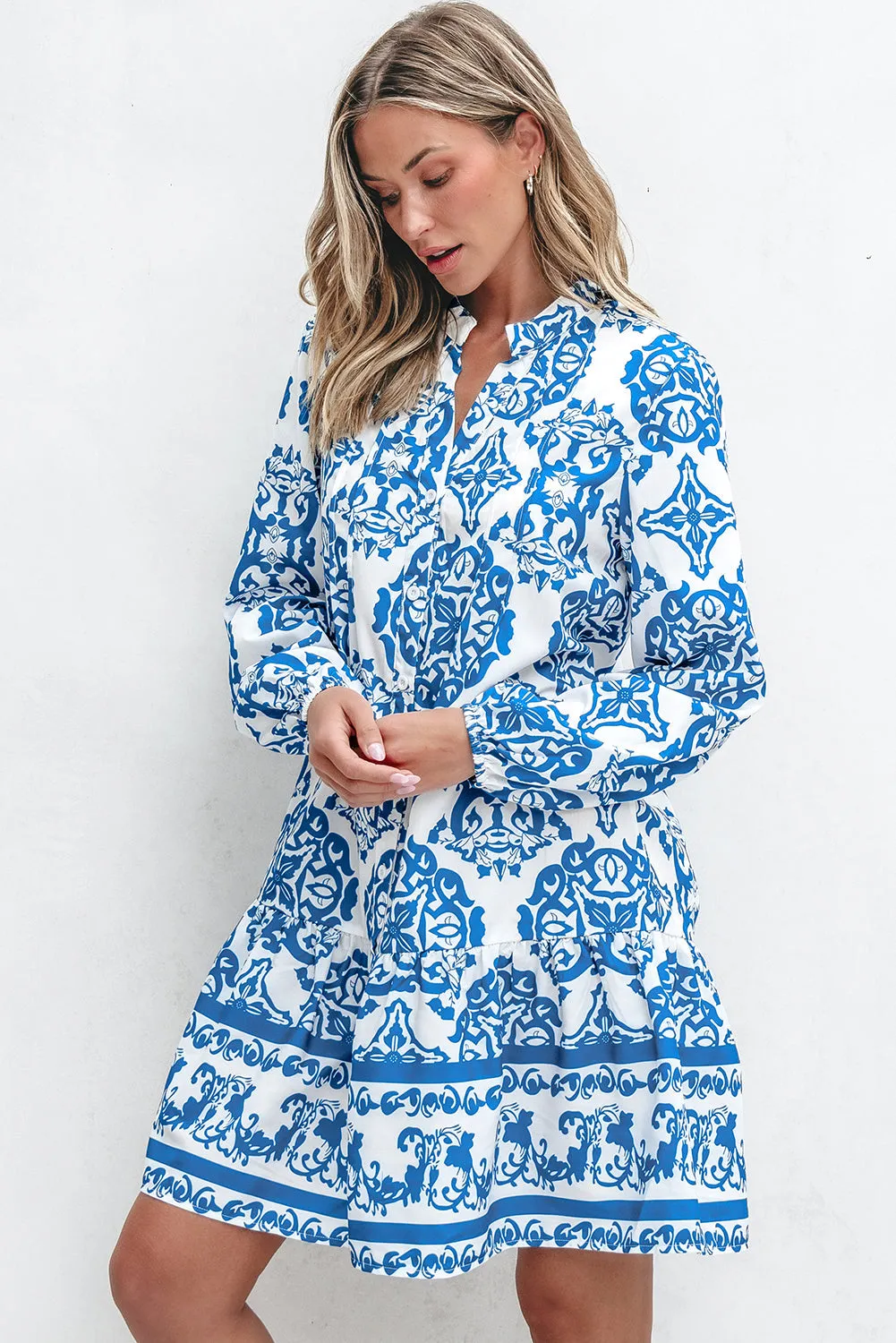 Adalynn Tribal Button Up Loose Mini Dress