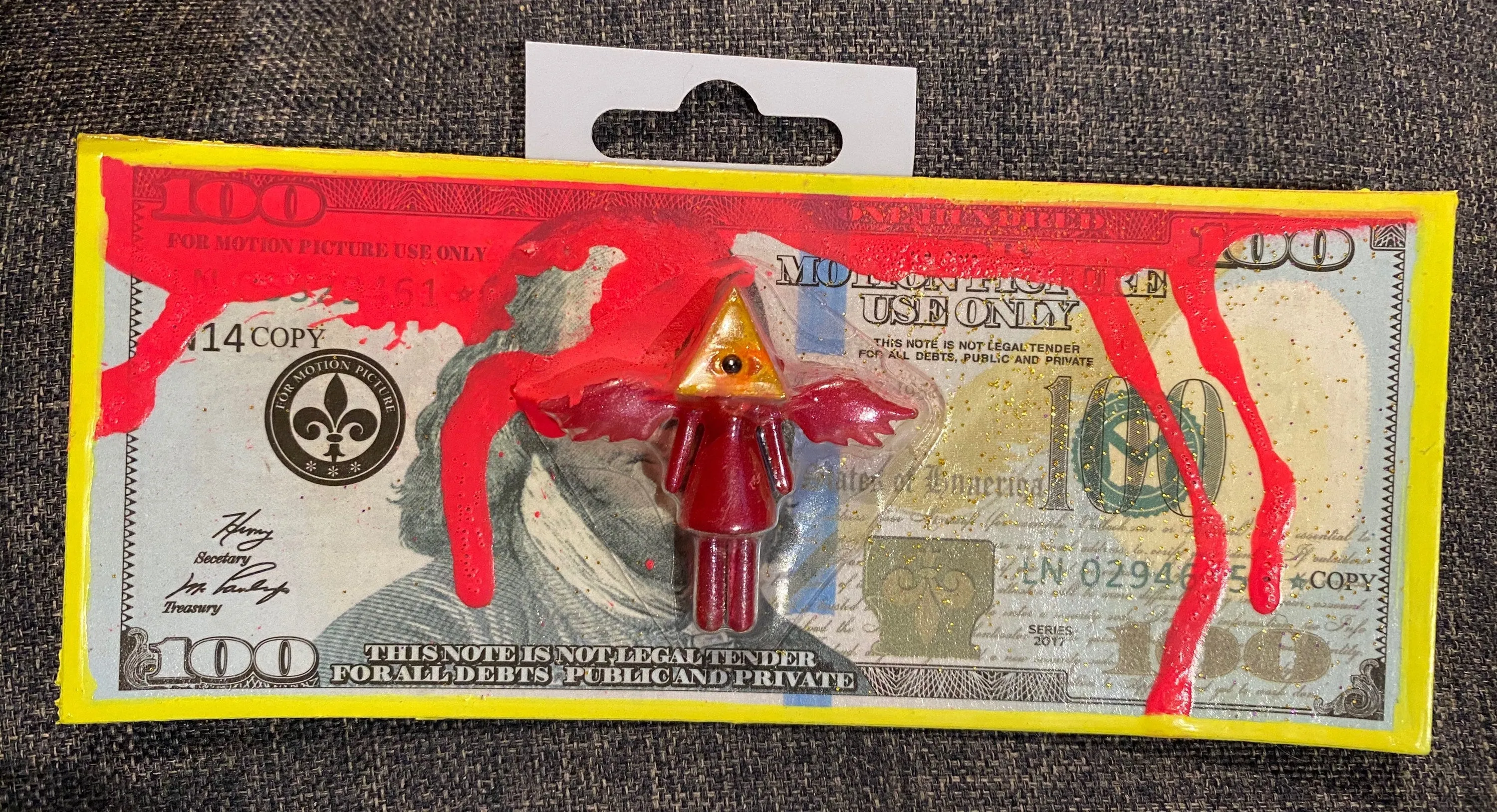 AEQEA "Federal Resurrection" Fake Made custom carded miniature figure mashup outsider money art