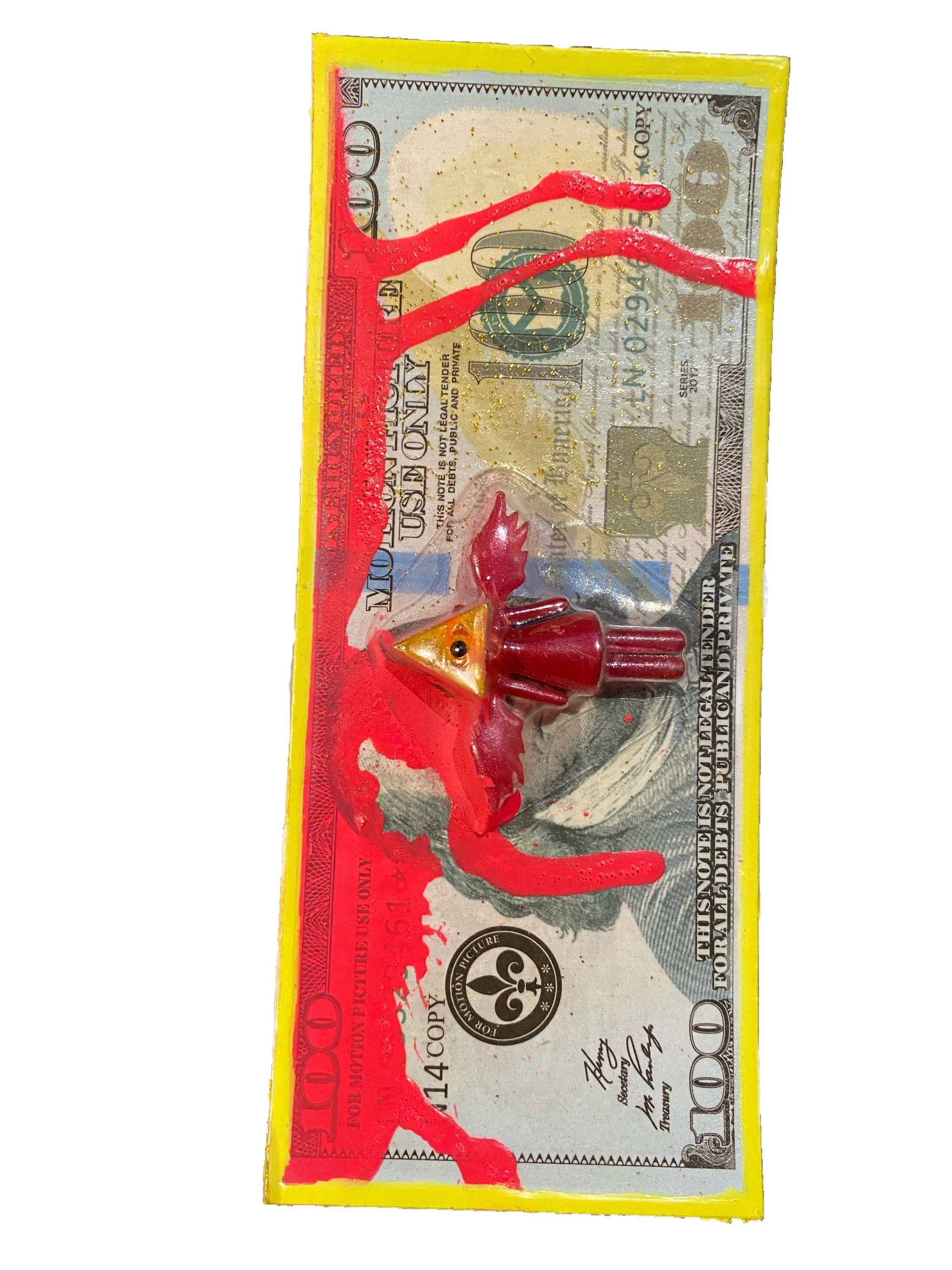 AEQEA "Federal Resurrection" Fake Made custom carded miniature figure mashup outsider money art