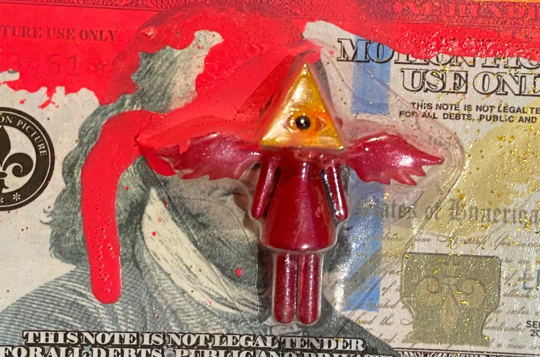 AEQEA "Federal Resurrection" Fake Made custom carded miniature figure mashup outsider money art