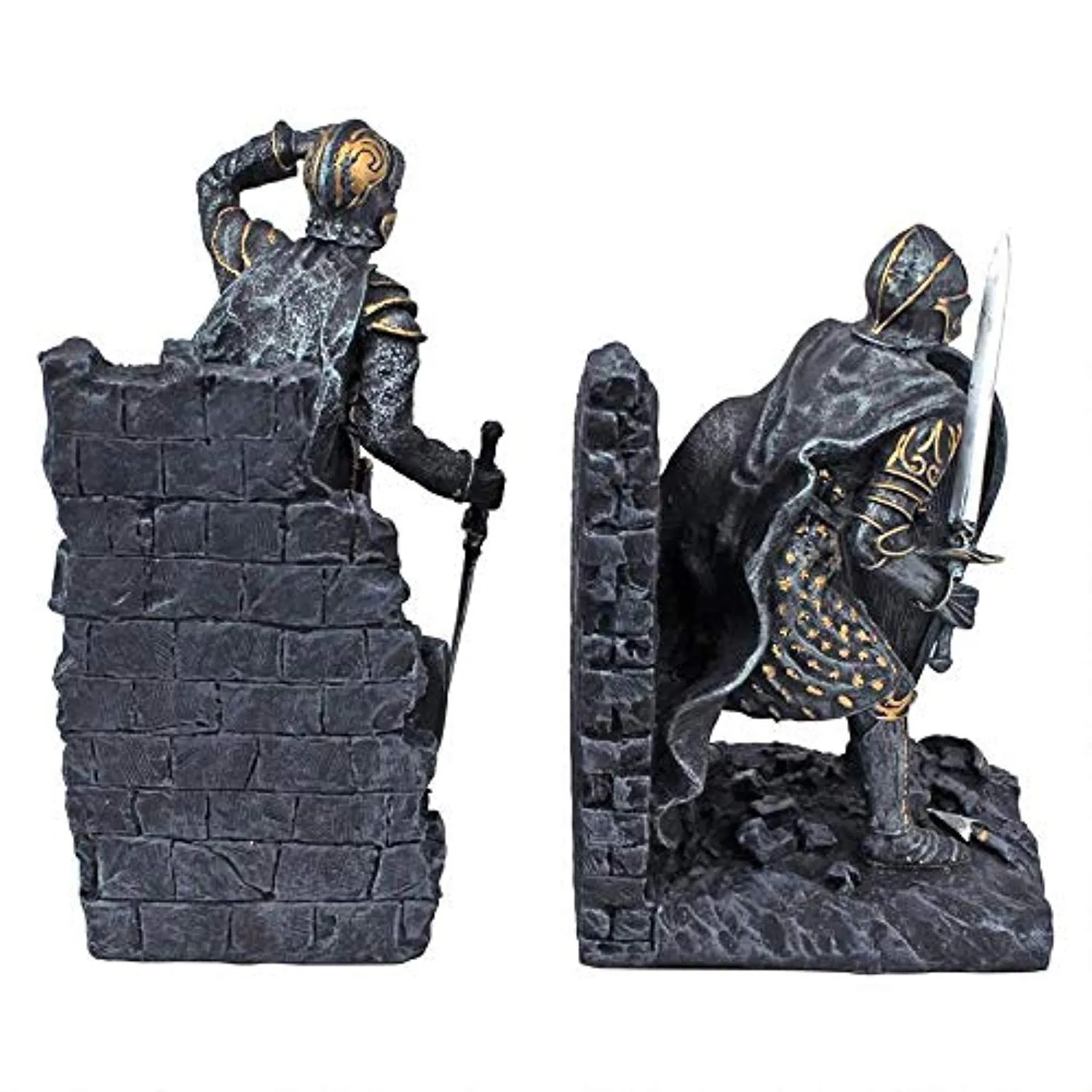 Arthurian Knight Medieval Decor Bookend Statues, 8 Inch, Set of Two