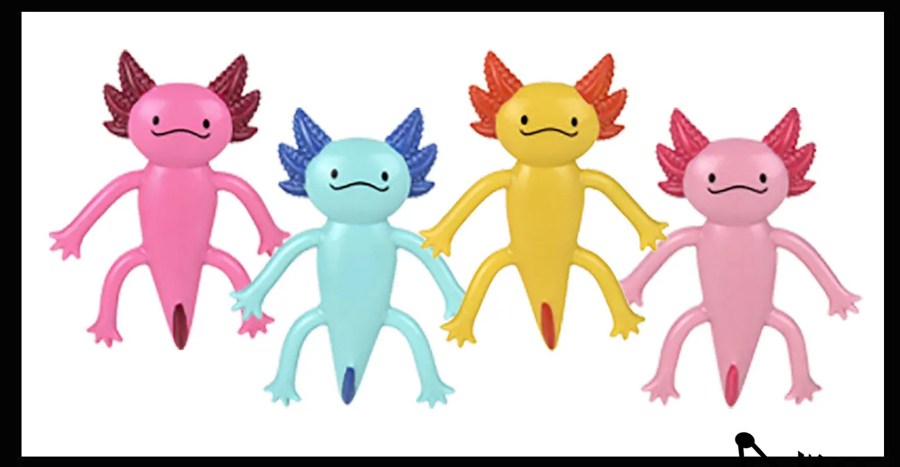 Axolotl Bendable Fidget Toys - Cute Mini Animal Figurines - Party Favors, Prizes