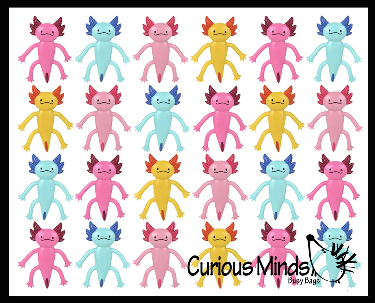 Axolotl Bendable Fidget Toys - Cute Mini Animal Figurines - Party Favors, Prizes