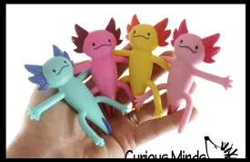 Axolotl Bendable Fidget Toys - Cute Mini Animal Figurines - Party Favors, Prizes