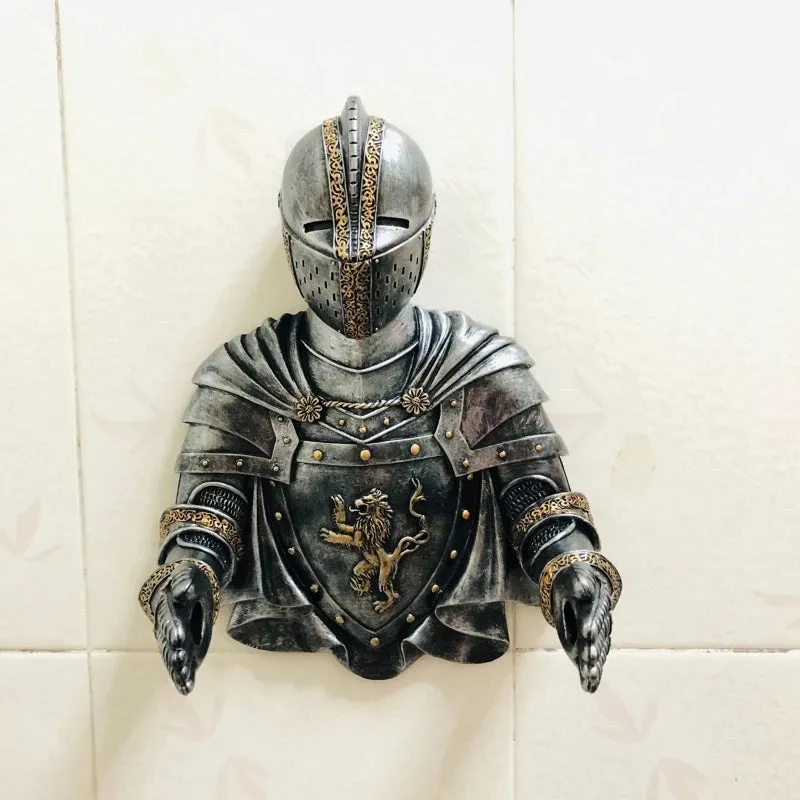 Bathroom Tissue Holder Medieval Statue Knight Toilet Paper Dispenser