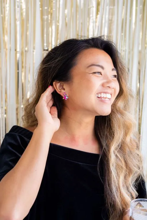 Christmas Tree Studs - Pink Sparkle