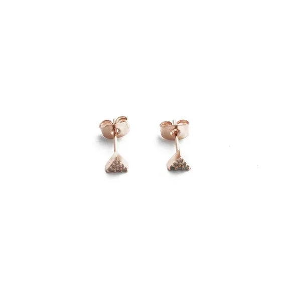 Crystal Triangle Stud Earrings