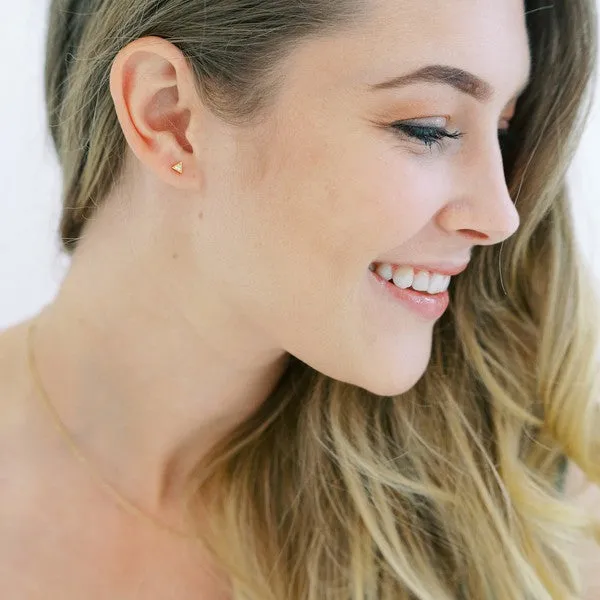 Crystal Triangle Stud Earrings