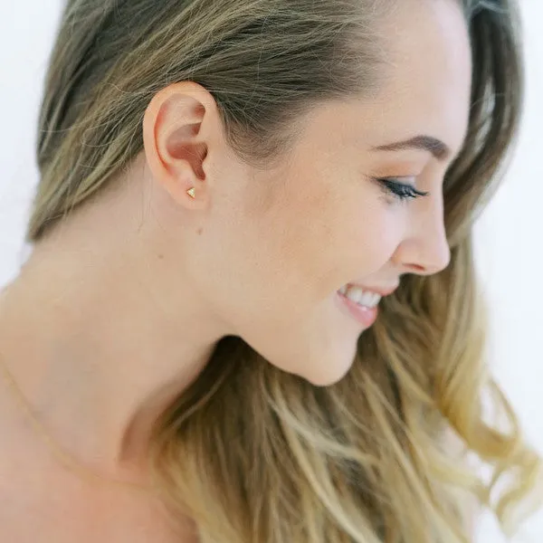 Crystal Triangle Stud Earrings