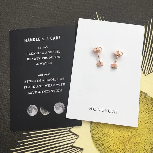 Crystal Triangle Stud Earrings