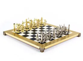 Greek Mythology Chess Set in Black and White - 14"