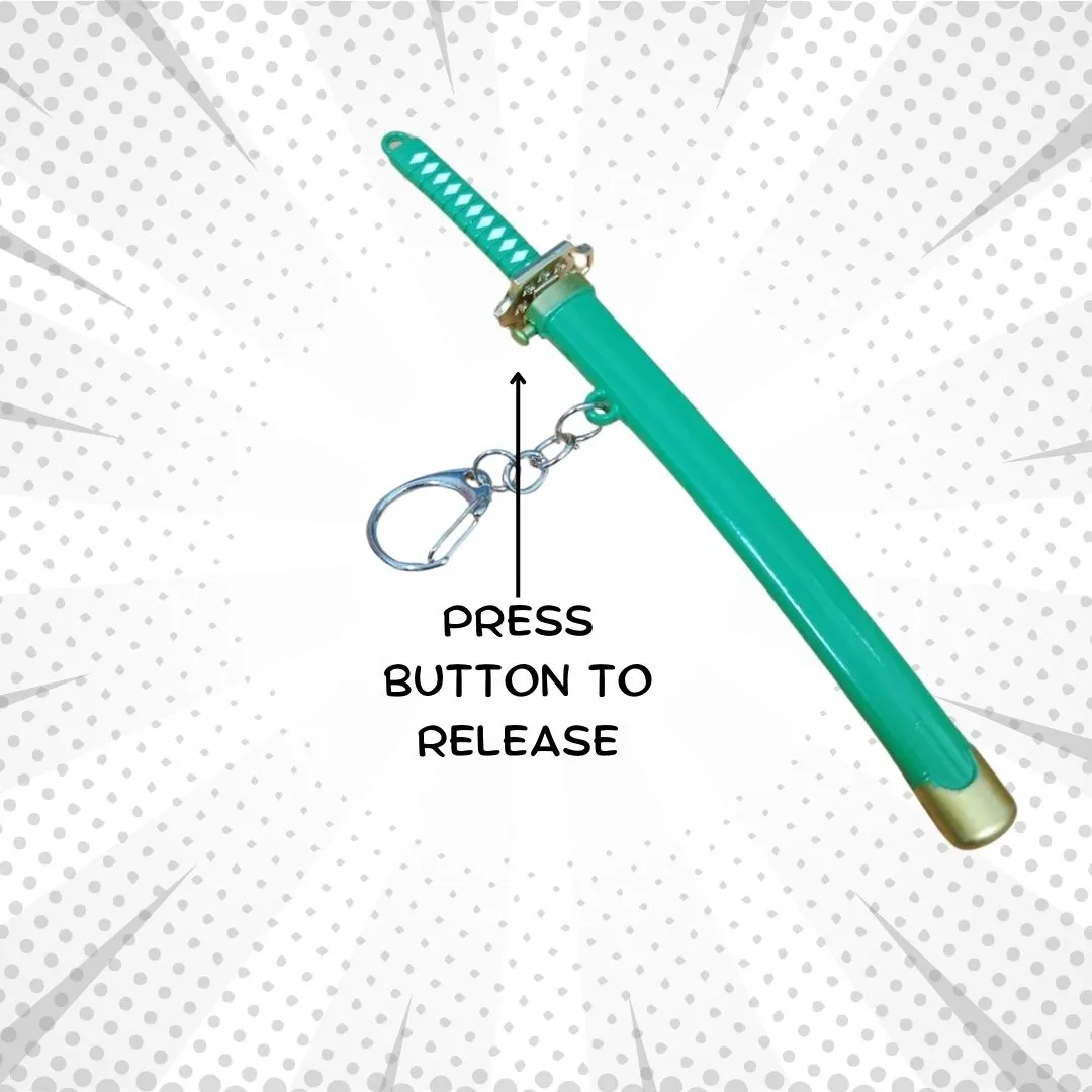 Katana Keychain with Push Button | Cool Anime Collectible Keychain