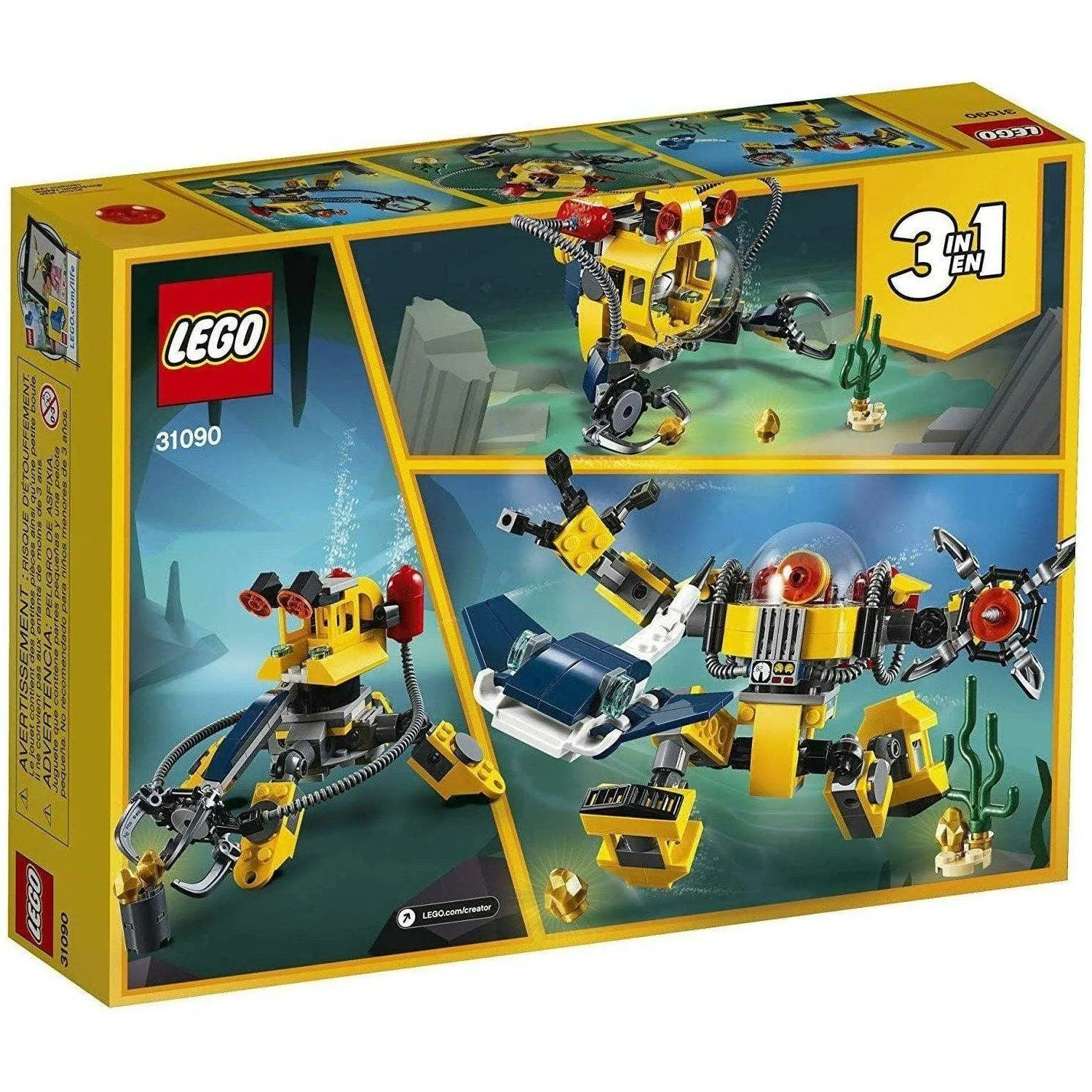 LEGO 31090 Creator 3in1 Underwater Robot Building Kit (207 Pieces)