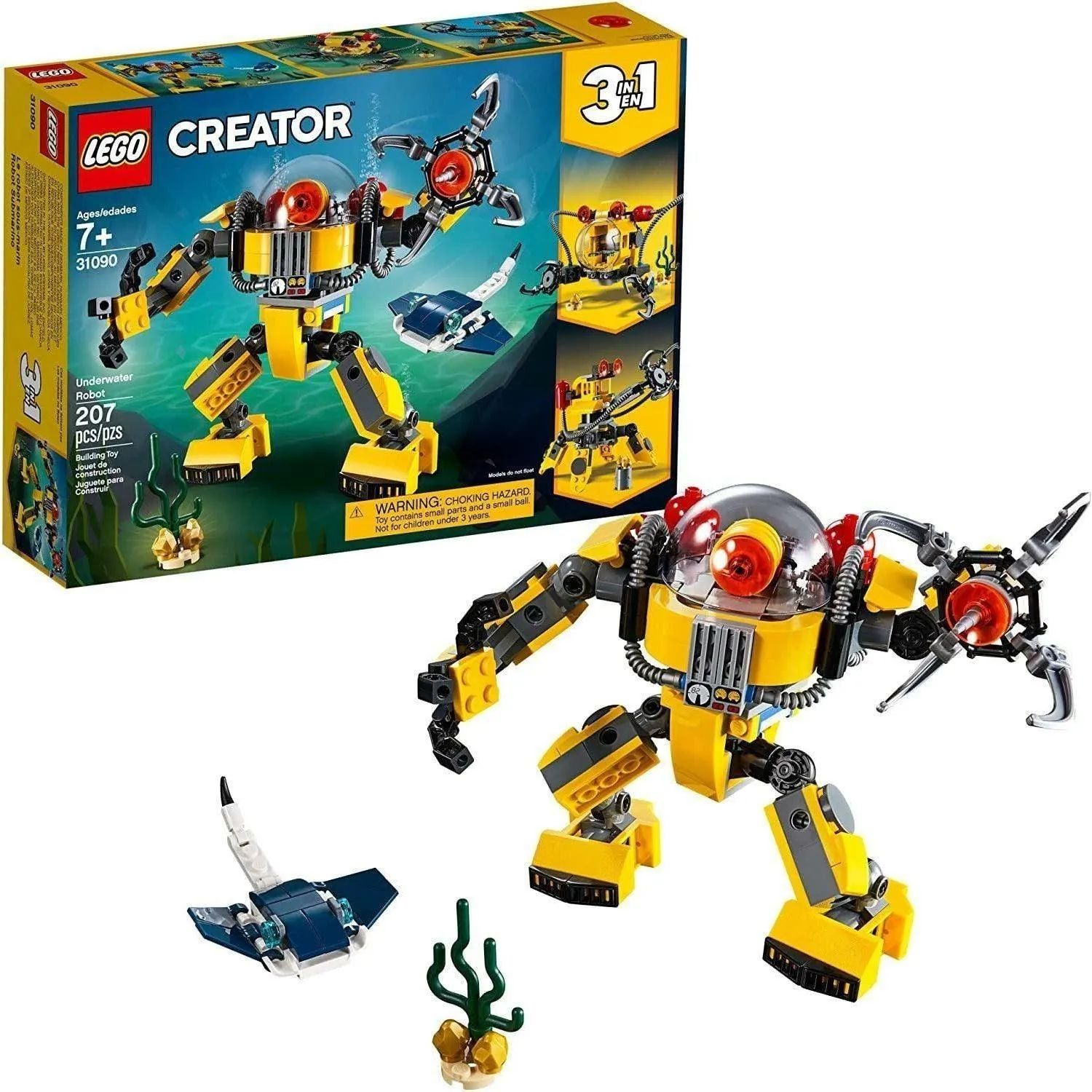 LEGO 31090 Creator 3in1 Underwater Robot Building Kit (207 Pieces)