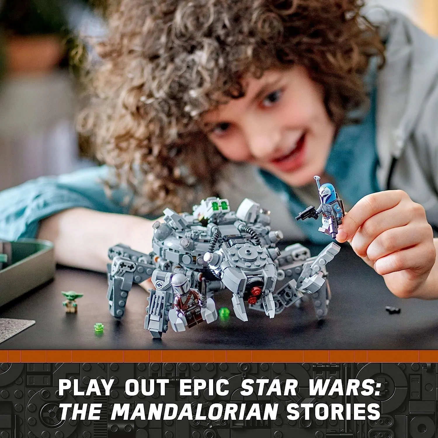 LEGO Star Wars Spider Tank 75361, Building Toy Mech from The Mandalorian Season 3, Includes The Mandalorian with Darksaber, Bo-Katan, and Grogu 'Baby Yoda' Minifigures, Gift Idea for Kids Ages 9 