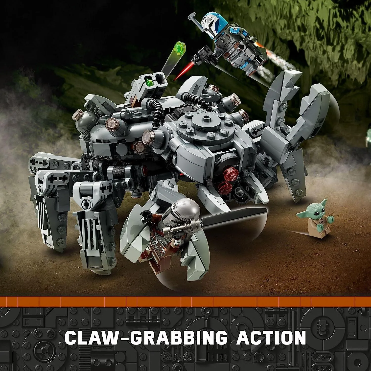 LEGO Star Wars Spider Tank 75361, Building Toy Mech from The Mandalorian Season 3, Includes The Mandalorian with Darksaber, Bo-Katan, and Grogu 'Baby Yoda' Minifigures, Gift Idea for Kids Ages 9 