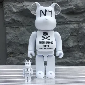 Neighborhood White 100%   400% Bearbrick Set by Medicom Toy x Neighborhood