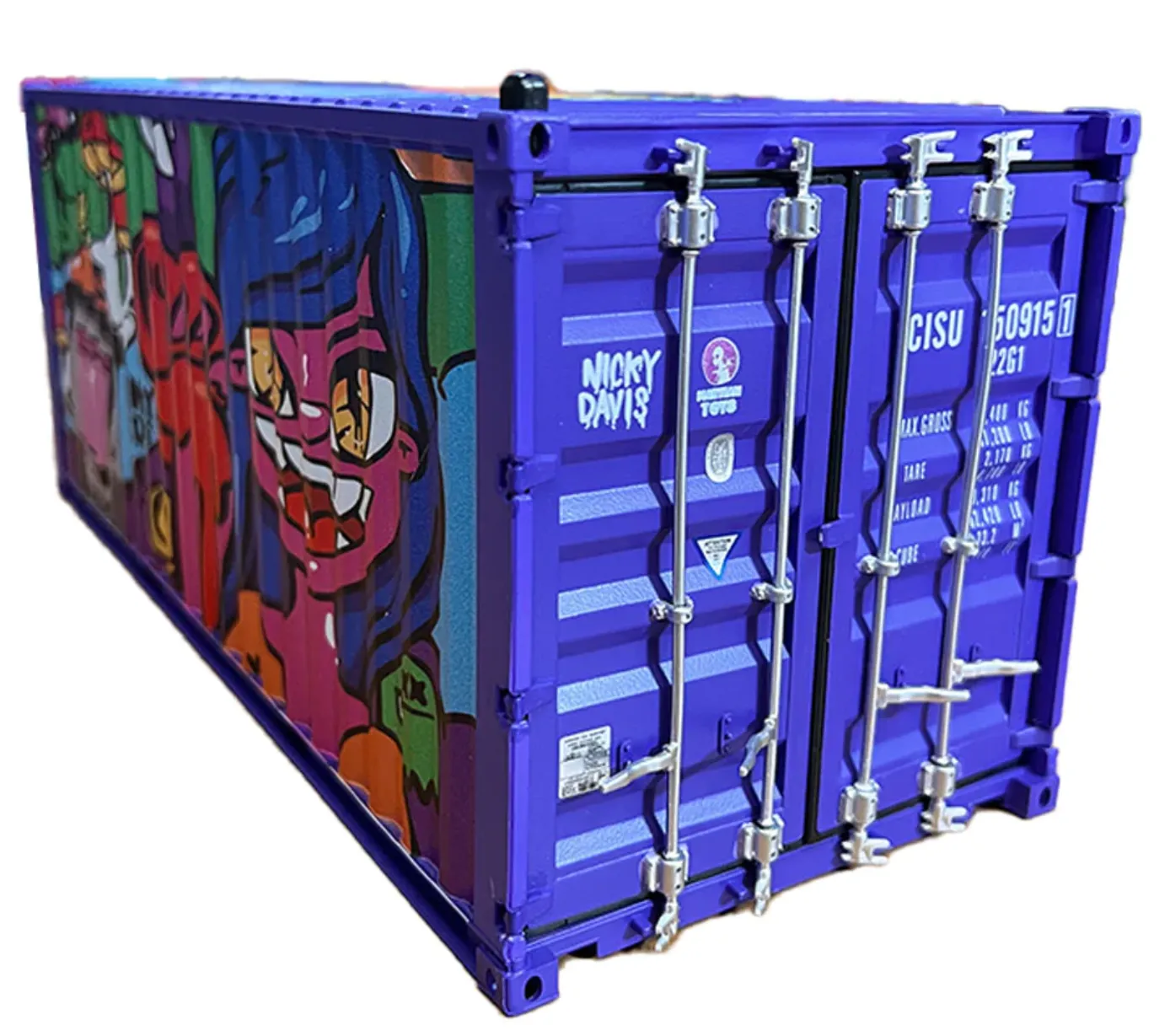 Shipping Container Model Metal Art Toy by Nicky Davis- Ghost Gang