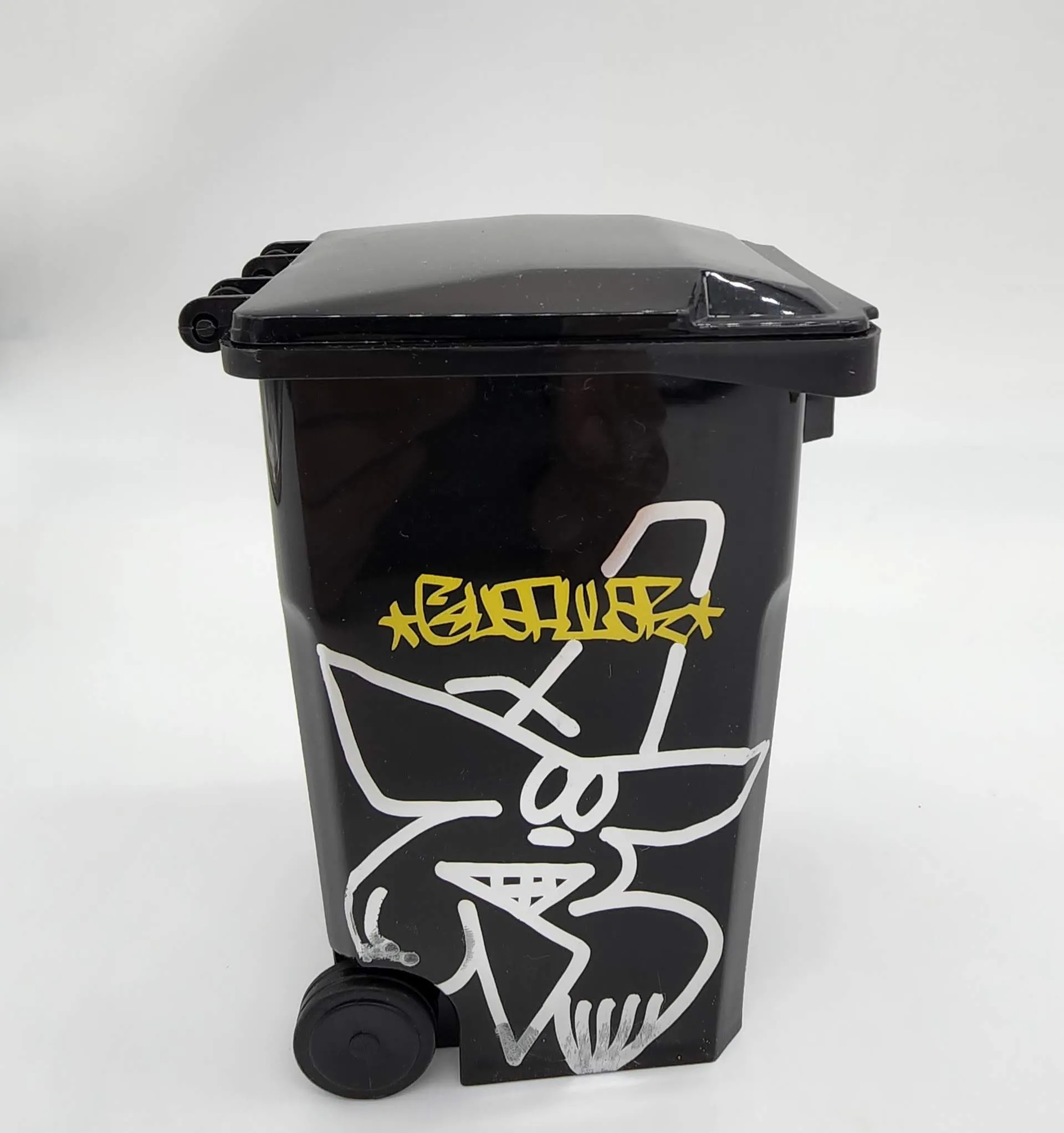 Tabletop Trashcan Hand Tagged HPM Art Toy by Remio