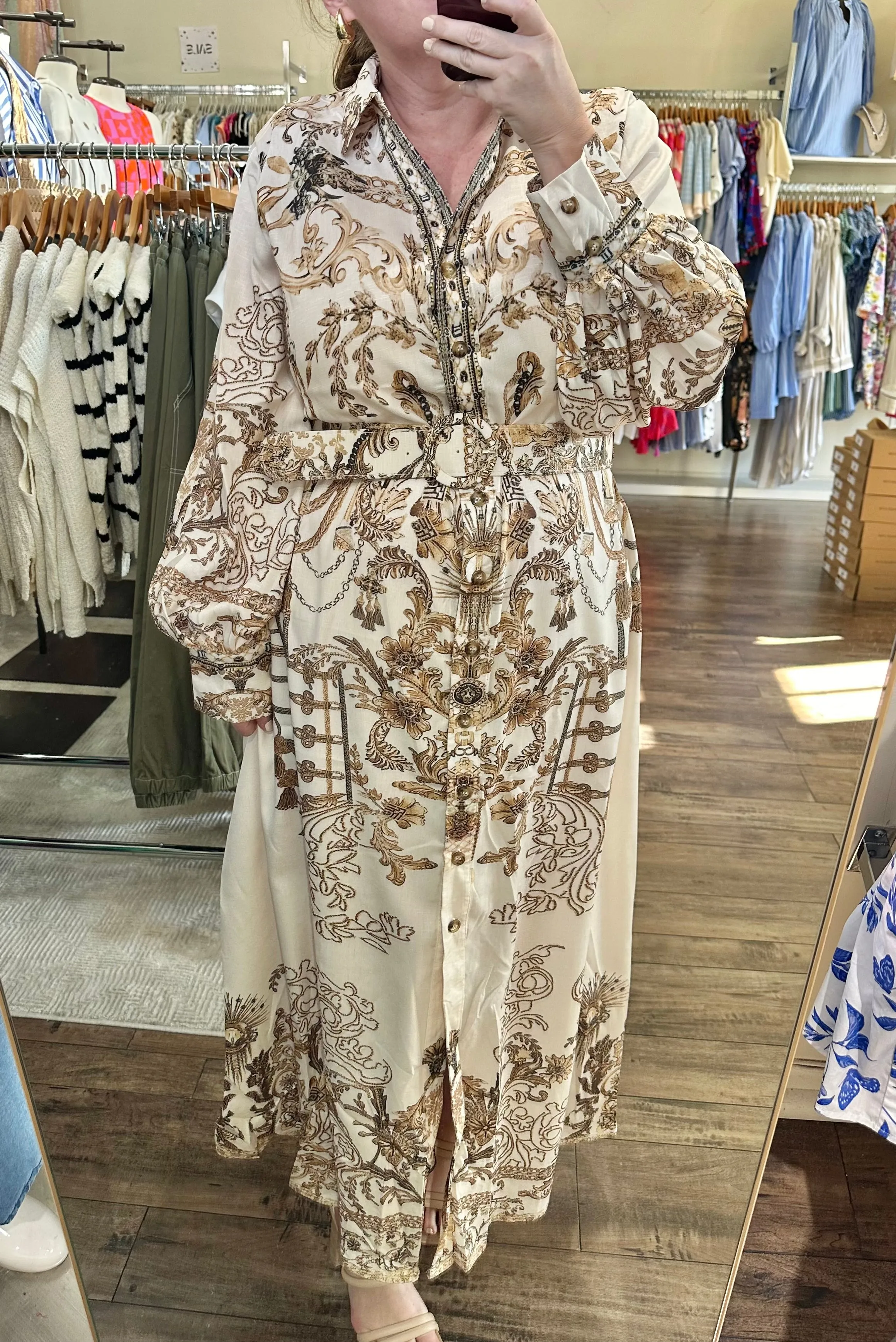 Tassel Print Maxi Dress