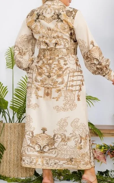 Tassel Print Maxi Dress
